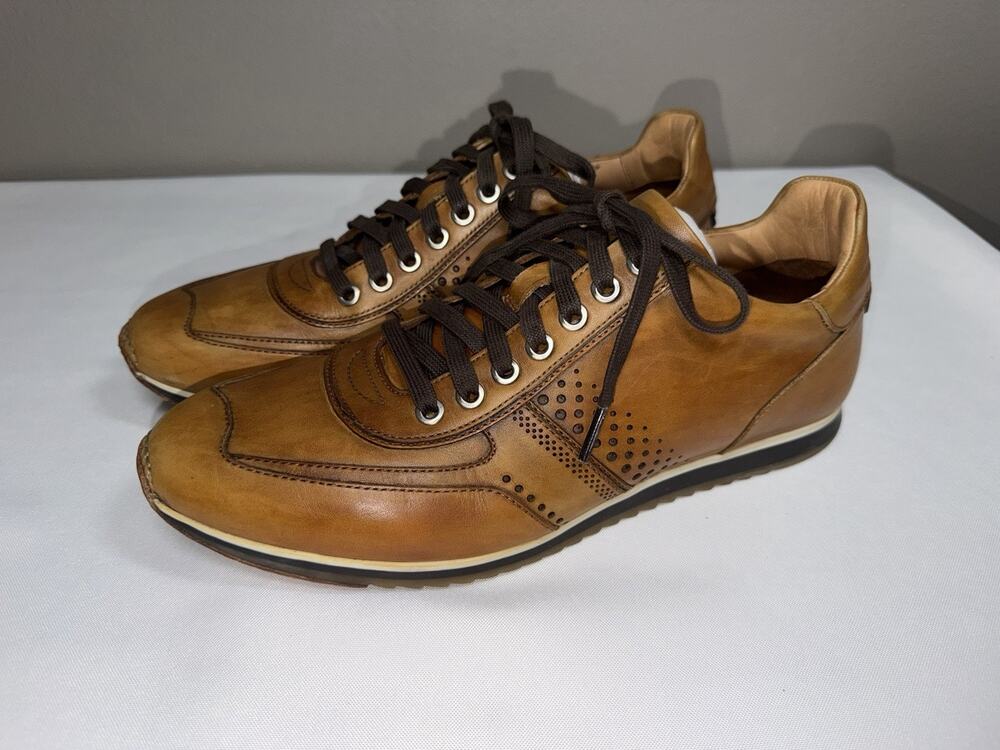 Magnanni Brown Leather Men’s 8 Cristian Dress Sneakers